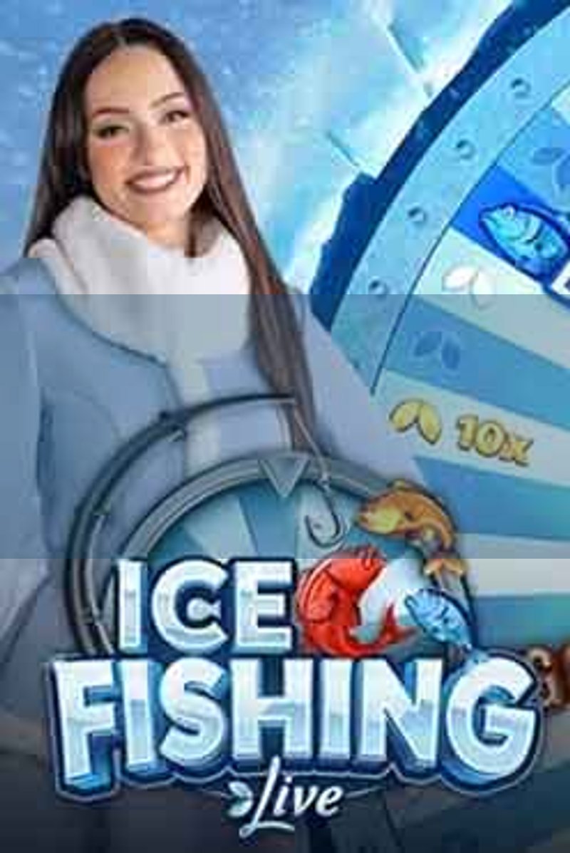 Presenter im Arktis-Studio zieht einen Fisch aus dem Eisloch während einer Bonus-Runde