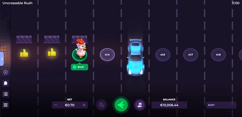 Spielerlebnis auf LolaJack beim Uncrossable Rush