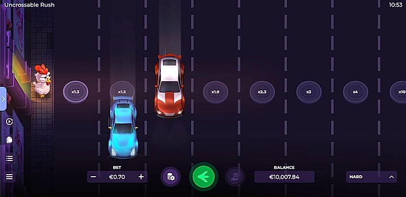 Uncrossable Rush serios - Spielansicht